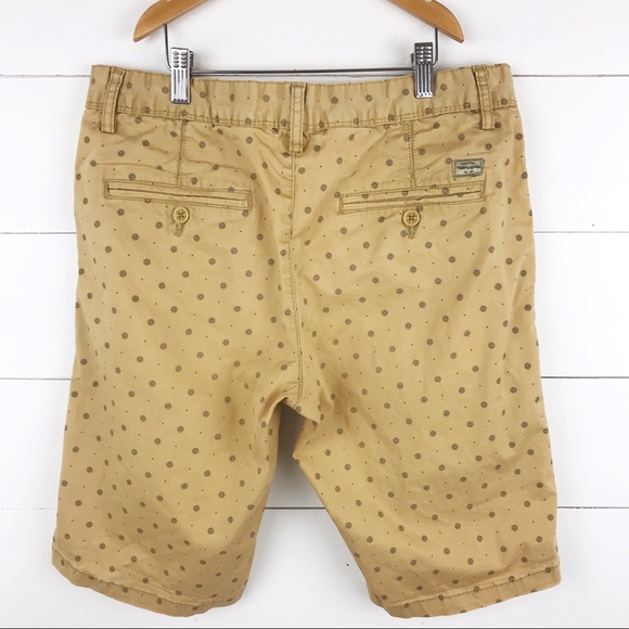 Teddy Smith Men’s 32 Chino Print Shorts Tan Black - Picture 7 of 7